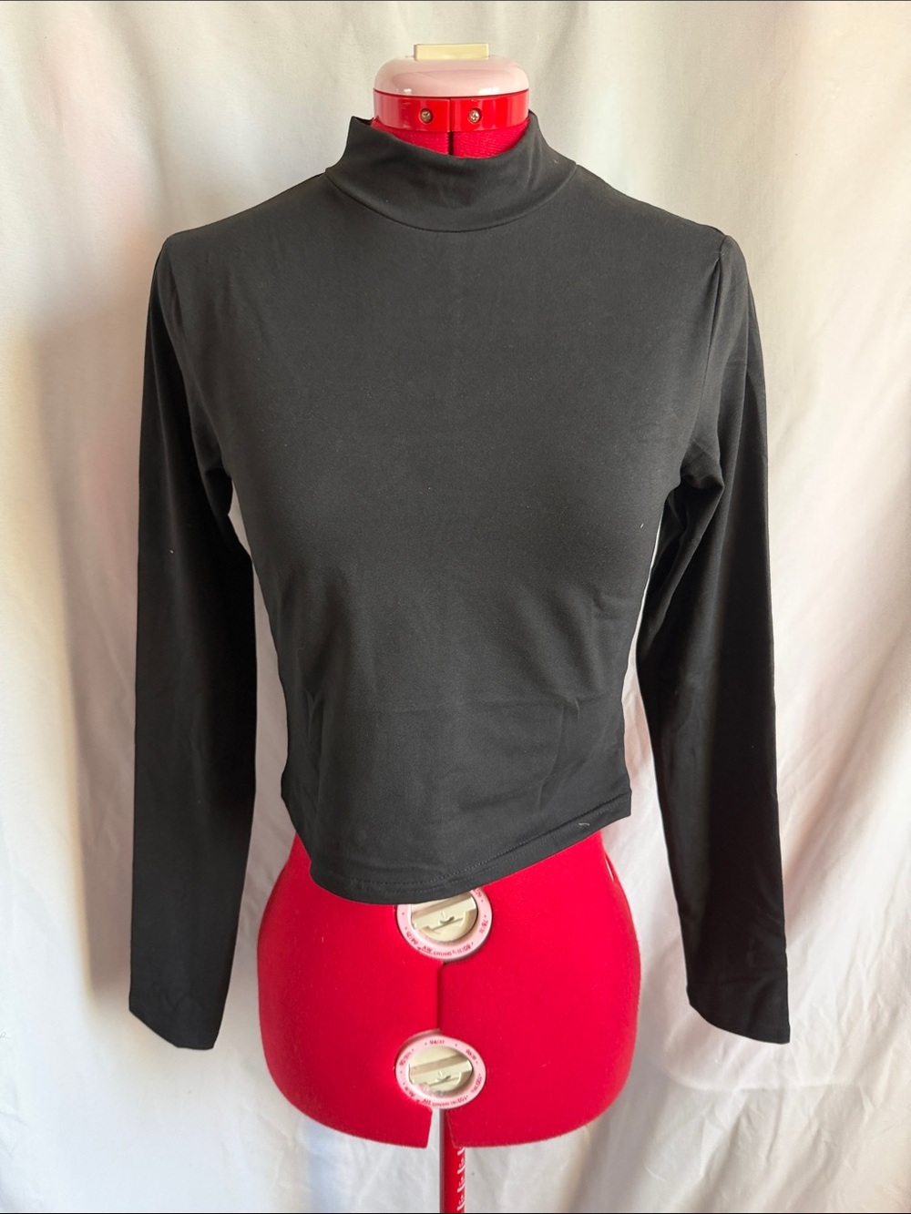 Black Mock Neck Long-Sleeve Tee - Women's